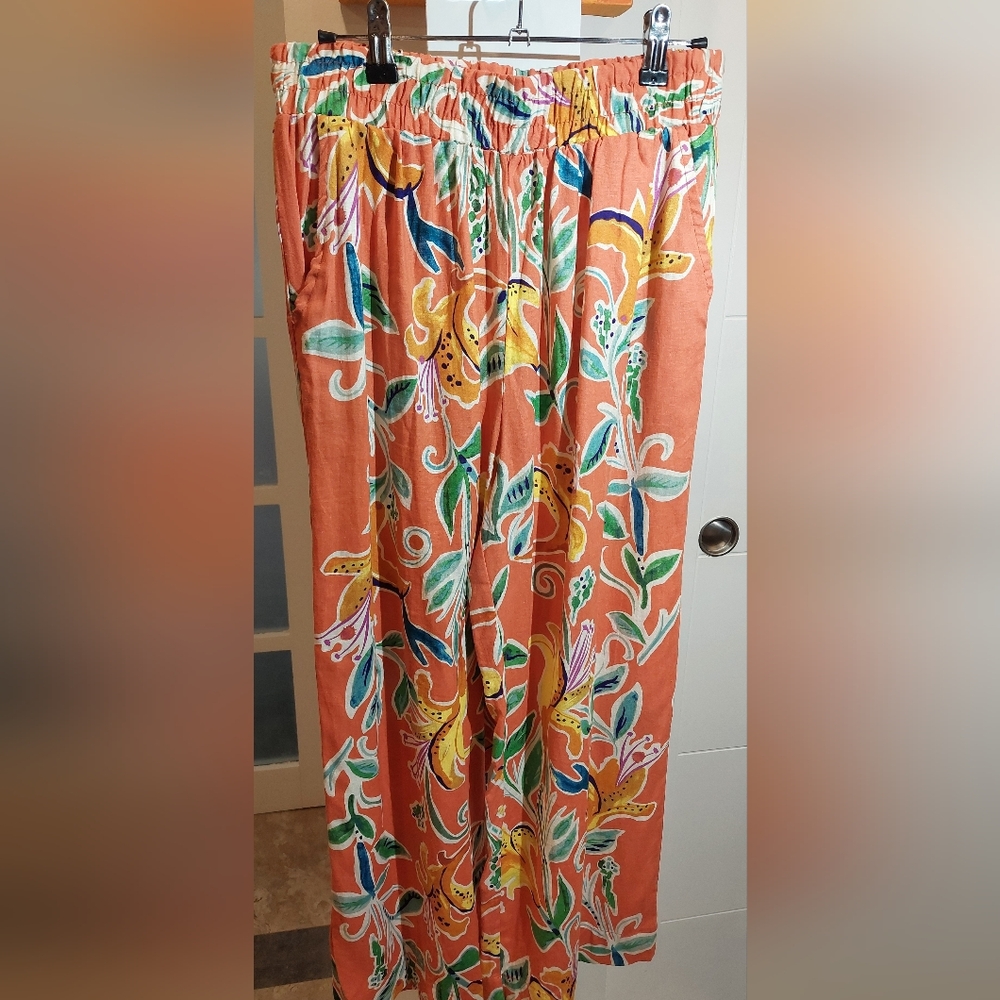 RACHEL Rachel Roy Orange Floral Maxi Pants - Picture 2 of 9